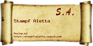 Stampf Aletta névjegykártya